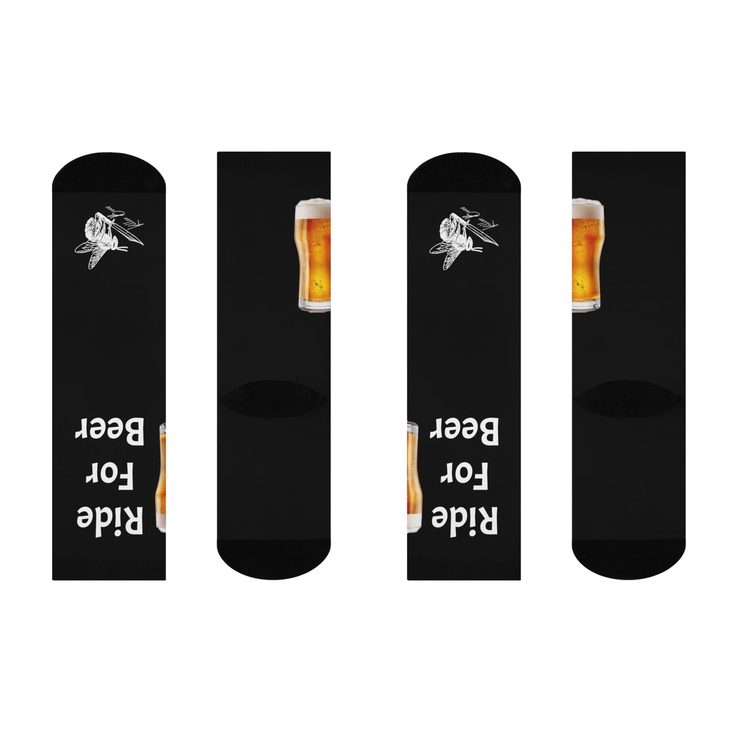 Ride For Beer Cushioned Mountain Biking Crew Socks