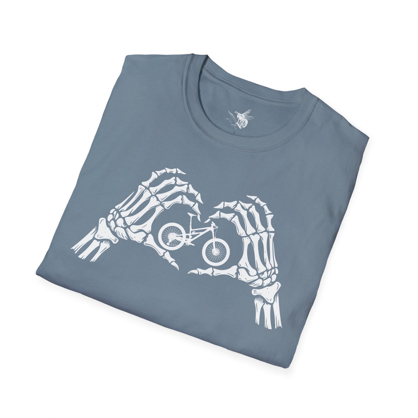 Skeleton Hands Heart Around Bike Shirt