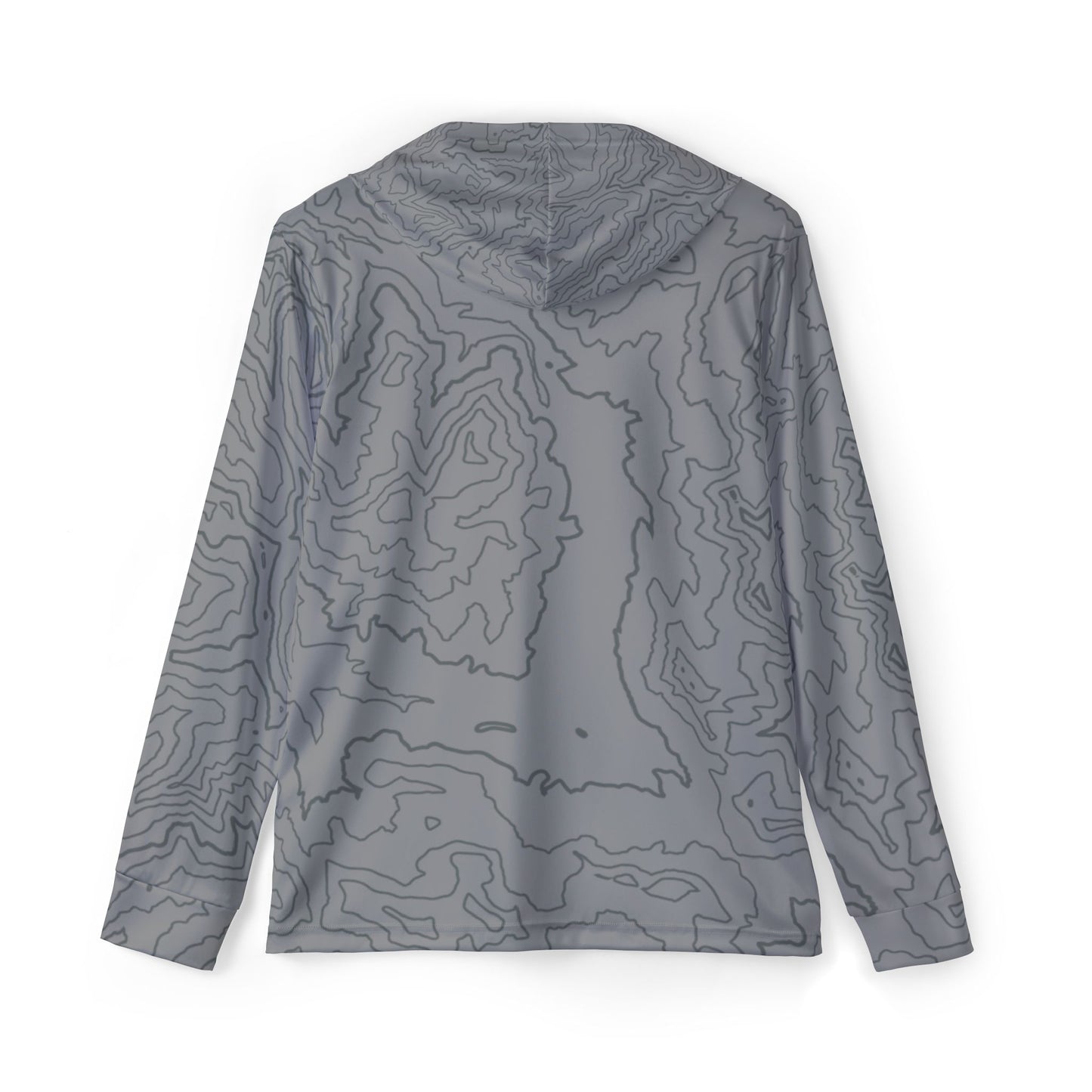 Topographic Sun Hoodie, Athletic Shirt, Gray and Dark Gray