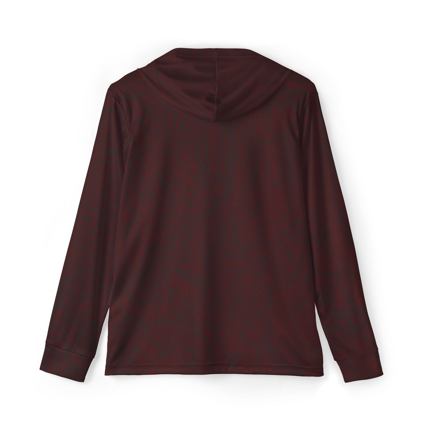 Topographic Sun Hoodie, Athletic Shirt, Oxblood and Black