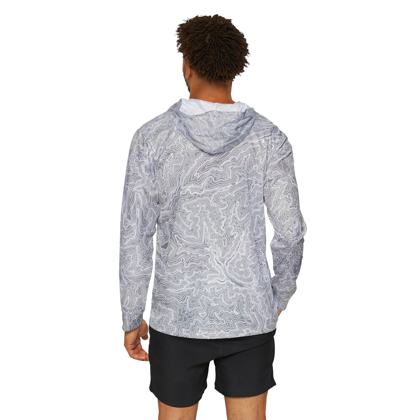 Topographic Skull Shadow Sun Hoodie, Athletic Shirt