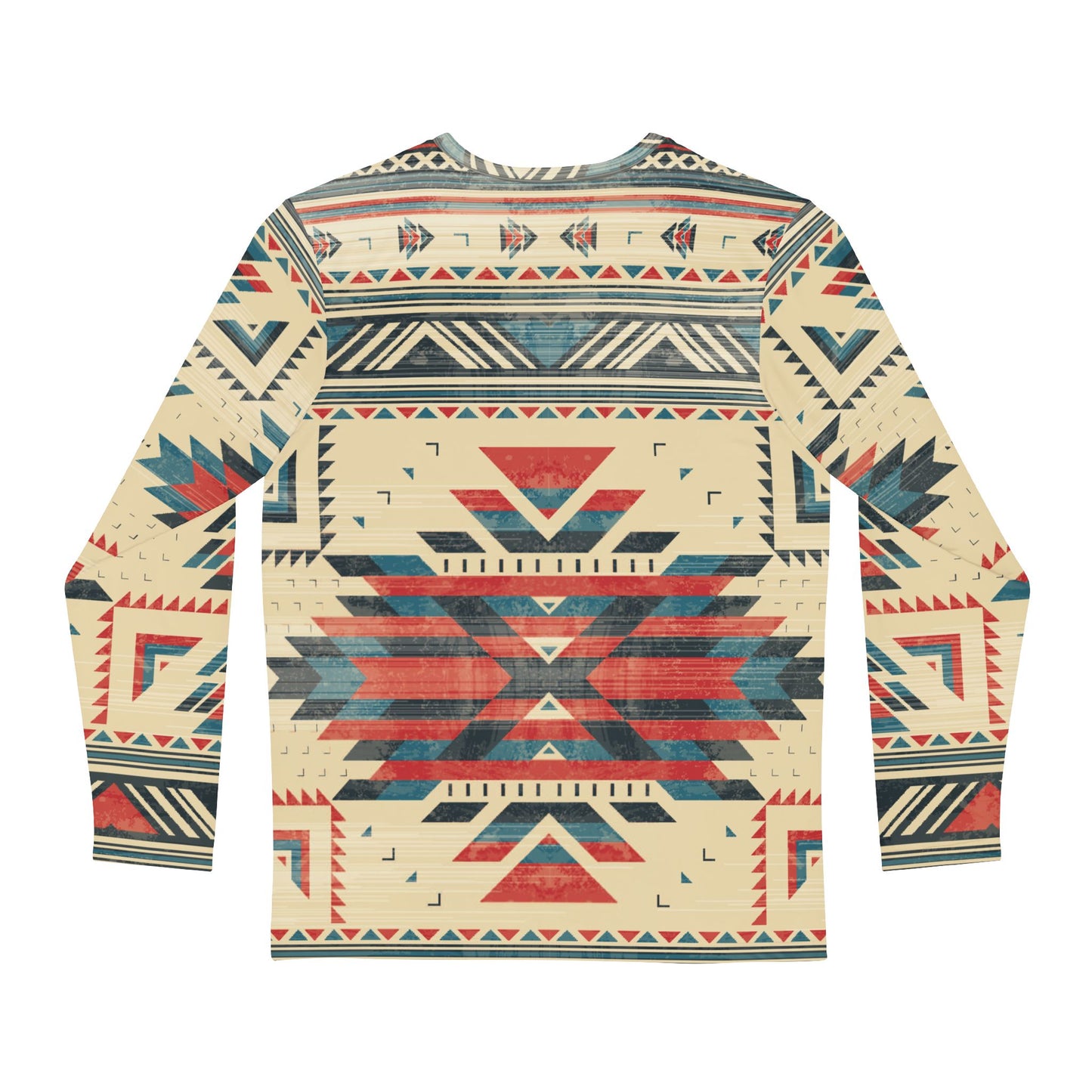 Native American Cream Pattern Long-Sleeve Mountain Biking Jersey