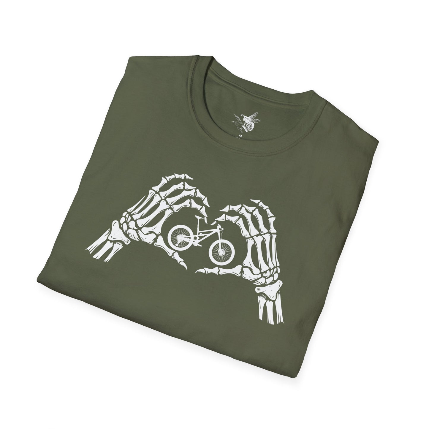 Skeleton Hands Heart Around Bike Shirt