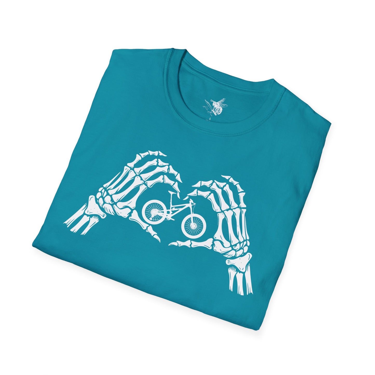 Skeleton Hands Heart Around Bike Shirt