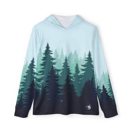 Pine Tree Landscape Sun Hoodie, Athletic Shirt, Greens