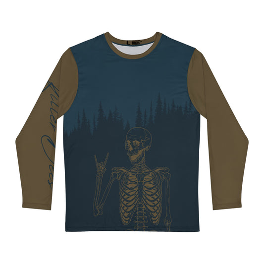 Rock on Skeleton Long-Sleeve Mountain Biking Jersey