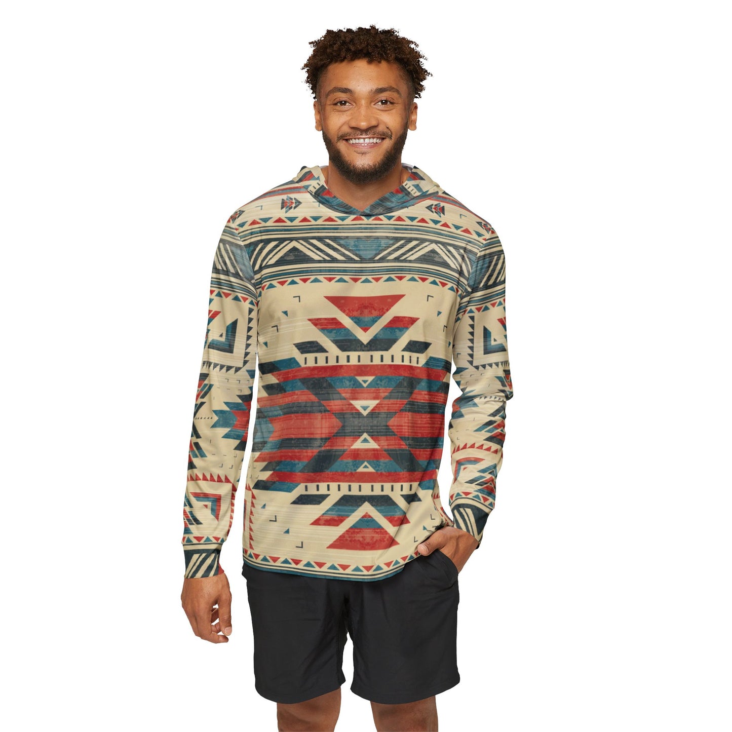 Native American Pattern Sun Hoodie, Athletic Shirt, Mountain Bike Jersey