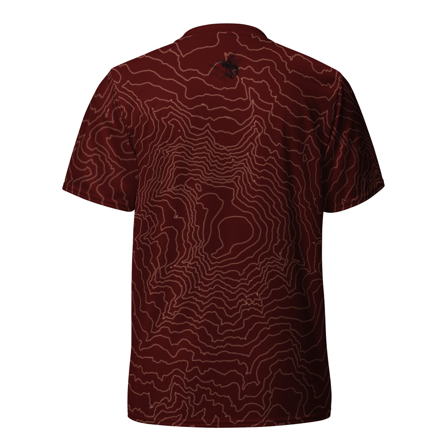 Mt Rainier Topographic Mountain Bike Jersey, Oxblood and Peach