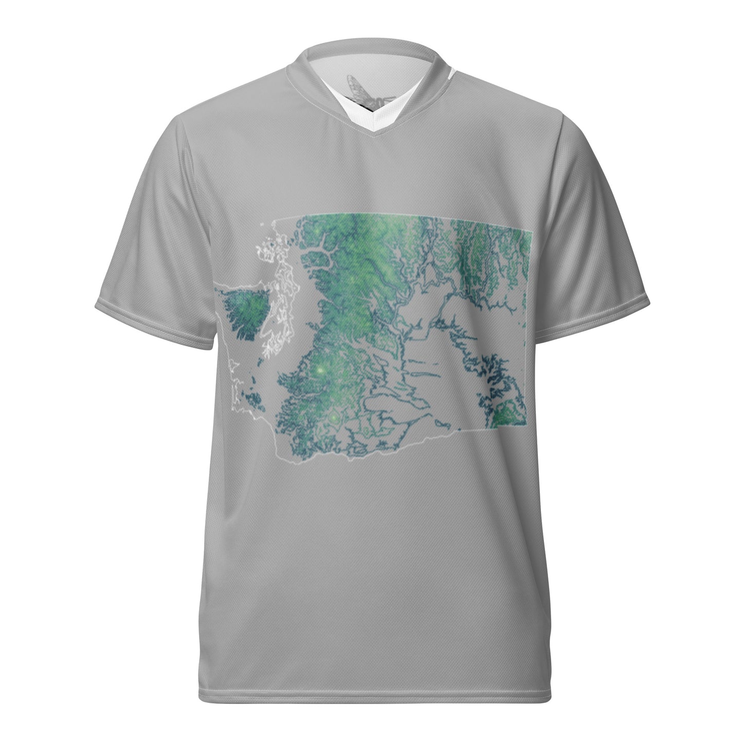 Topographic Washington Mountain Bike Jersey, Greens and Blues, Unisex