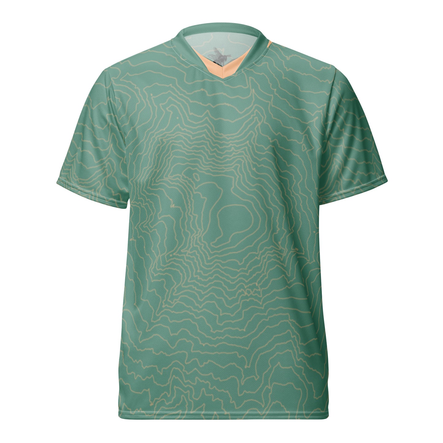 Mt Rainier Topographic Mountain Bike Jersey, Sage and Peach